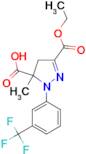 3-(ethoxycarbonyl)-5-methyl-1-[3-(trifluoromethyl)phenyl]-4,5-dihydro-1H-pyrazole-5-carboxylic acid