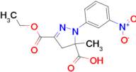 3-(ethoxycarbonyl)-5-methyl-1-(3-nitrophenyl)-4,5-dihydro-1H-pyrazole-5-carboxylic acid