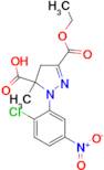 1-(2-chloro-5-nitrophenyl)-3-(ethoxycarbonyl)-5-methyl-4,5-dihydro-1H-pyrazole-5-carboxylic acid