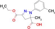 3-(ethoxycarbonyl)-5-methyl-1-(3-methylphenyl)-4,5-dihydro-1H-pyrazole-5-carboxylic acid