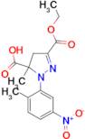 3-(ethoxycarbonyl)-5-methyl-1-(2-methyl-5-nitrophenyl)-4,5-dihydro-1H-pyrazole-5-carboxylic acid