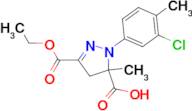 1-(3-chloro-4-methylphenyl)-3-(ethoxycarbonyl)-5-methyl-4,5-dihydro-1H-pyrazole-5-carboxylic acid