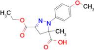 3-(ethoxycarbonyl)-1-(4-methoxyphenyl)-5-methyl-4,5-dihydro-1H-pyrazole-5-carboxylic acid