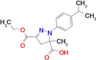 3-(ethoxycarbonyl)-5-methyl-1-[4-(propan-2-yl)phenyl]-4,5-dihydro-1H-pyrazole-5-carboxylic acid