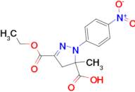 3-(ethoxycarbonyl)-5-methyl-1-(4-nitrophenyl)-4,5-dihydro-1H-pyrazole-5-carboxylic acid
