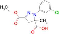 1-(3-chlorophenyl)-3-(ethoxycarbonyl)-5-methyl-4,5-dihydro-1H-pyrazole-5-carboxylic acid
