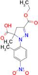 3-(ethoxycarbonyl)-5-methyl-1-(2-methyl-4-nitrophenyl)-4,5-dihydro-1H-pyrazole-5-carboxylic acid