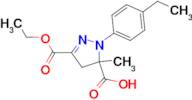 3-(ethoxycarbonyl)-1-(4-ethylphenyl)-5-methyl-4,5-dihydro-1H-pyrazole-5-carboxylic acid