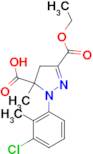 1-(3-chloro-2-methylphenyl)-3-(ethoxycarbonyl)-5-methyl-4,5-dihydro-1H-pyrazole-5-carboxylic acid