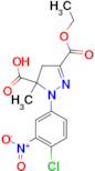 1-(4-chloro-3-nitrophenyl)-3-(ethoxycarbonyl)-5-methyl-4,5-dihydro-1H-pyrazole-5-carboxylic acid