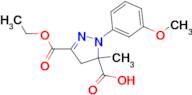 3-(ethoxycarbonyl)-1-(3-methoxyphenyl)-5-methyl-4,5-dihydro-1H-pyrazole-5-carboxylic acid