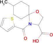 8-methyl-4-(thiophene-2-carbonyl)-1-oxa-4-azaspiro[4.5]decane-3-carboxylic acid