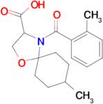 8-methyl-4-(2-methylbenzoyl)-1-oxa-4-azaspiro[4.5]decane-3-carboxylic acid