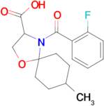 4-(2-fluorobenzoyl)-8-methyl-1-oxa-4-azaspiro[4.5]decane-3-carboxylic acid