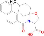 8-methyl-4-(naphthalene-2-carbonyl)-1-oxa-4-azaspiro[4.5]decane-3-carboxylic acid