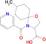 8-methyl-4-(pyridine-3-carbonyl)-1-oxa-4-azaspiro[4.5]decane-3-carboxylic acid