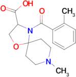 8-methyl-4-(2-methylbenzoyl)-1-oxa-4,8-diazaspiro[4.5]decane-3-carboxylic acid