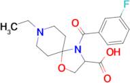 8-ethyl-4-(3-fluorobenzoyl)-1-oxa-4,8-diazaspiro[4.5]decane-3-carboxylic acid