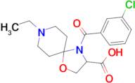 4-(3-chlorobenzoyl)-8-ethyl-1-oxa-4,8-diazaspiro[4.5]decane-3-carboxylic acid