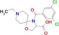 4-(3,5-dichlorobenzoyl)-8-ethyl-1-oxa-4,8-diazaspiro[4.5]decane-3-carboxylic acid