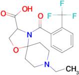 8-ethyl-4-[2-(trifluoromethyl)benzoyl]-1-oxa-4,8-diazaspiro[4.5]decane-3-carboxylic acid