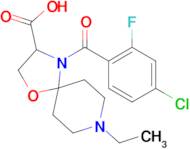 4-(4-chloro-2-fluorobenzoyl)-8-ethyl-1-oxa-4,8-diazaspiro[4.5]decane-3-carboxylic acid