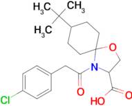 8-tert-butyl-4-[2-(4-chlorophenyl)acetyl]-1-oxa-4-azaspiro[4.5]decane-3-carboxylic acid