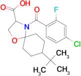 8-tert-butyl-4-(4-chloro-2-fluorobenzoyl)-1-oxa-4-azaspiro[4.5]decane-3-carboxylic acid