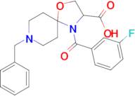 8-benzyl-4-(3-fluorobenzoyl)-1-oxa-4,8-diazaspiro[4.5]decane-3-carboxylic acid