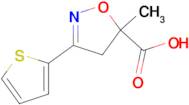 5-methyl-3-(thiophen-2-yl)-4,5-dihydro-1,2-oxazole-5-carboxylic acid