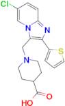 1-{[6-chloro-2-(thiophen-2-yl)imidazo[1,2-a]pyridin-3-yl]methyl}piperidine-4-carboxylic acid