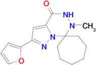 2'-(furan-2-yl)-6'-methyl-5',6'-dihydro-4'H-spiro[cycloheptane-1,7'-pyrazolo[1,5-d][1,2,4]triazi...