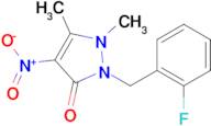 2-(2-FLUOROBENZYL)-1,5-DIMETHYL-4-NITRO-1H-PYRAZOL-3(2H)-ONE