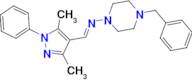 (E)-N-(4-BENZYLPIPERAZIN-1-YL)-1-(3,5-DIMETHYL-1-PHENYLPYRAZOL-4-YL)METHANIMINE