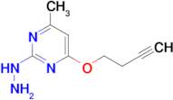 4-(but-3-yn-1-yloxy)-2-hydrazinyl-6-methylpyrimidine