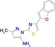 1-[4-(1-benzofuran-2-yl)-1,3-thiazol-2-yl]-3-methyl-1H-pyrazol-5-amine