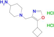 1-[(5-cyclobutyl-1,3-oxazol-4-yl)methyl]piperidin-4-amine dihydrochloride