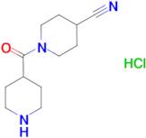 1-(piperidine-4-carbonyl)piperidine-4-carbonitrile hydrochloride