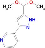 3-(3-(Dimethoxymethyl)-1H-pyrazol-5-yl)pyridine