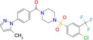 (4-((4-Chloro-3-(trifluoromethyl)phenyl)sulfonyl)piperazin-1-yl)(4-(5-methyl-1H-pyrazol-1-yl)phenyl)methanone