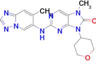 7-Methyl-2-((7-methyl-[1,2,4]triazolo[1,5-a]pyridin-6-yl)amino)-9-(tetrahydro-2H-pyran-4-yl)-7H-purin-8(9H)-one