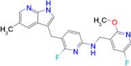 6-Fluoro-N-((5-fluoro-2-methoxypyridin-3-yl)methyl)-5-((5-methyl-1H-pyrrolo[2,3-b]pyridin-3-yl)met…