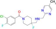 (3-Chloro-4-fluorophenyl)(4-fluoro-4-((((5-methylpyrimidin-2-yl)methyl)amino)methyl)piperidin-1-...