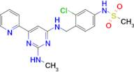 N-(3-Chloro-4-(((2-(methylamino)-6-(pyridin-2-yl)pyrimidin-4-yl)amino)methyl)phenyl)methanesulfonamide