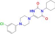 6-[4-(3-Chlorophenyl)piperazin-1-yl]-3-cyclohexyl-1,2,3,4-tetrahydropyrimidine-2,4-dione