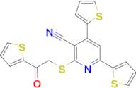 2-((2-Oxo-2-(thiophen-2-yl)ethyl)thio)-4,6-di(thiophen-2-yl)nicotinonitrile