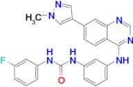 1-(3-Fluorophenyl)-3-(3-((7-(1-methyl-1H-pyrazol-4-yl)quinazolin-4-yl)amino)phenyl)urea