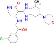 (S)-4-((2-(3-Chlorophenyl)-2-hydroxyethyl)amino)-3-(4-methyl-6-morpholino-1H-benzo[d]imidazol-2-...