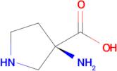 3-Pyrrolidinecarboxylic acid, 3-amino-, (3R)- (9CI)