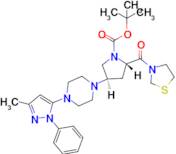 tert-Butyl (2S,4R)-4-(4-(3-methyl-1-phenyl-1H-pyrazol-5-yl)piperazin-1-yl)-2-(thiazolidine-3-carbo…